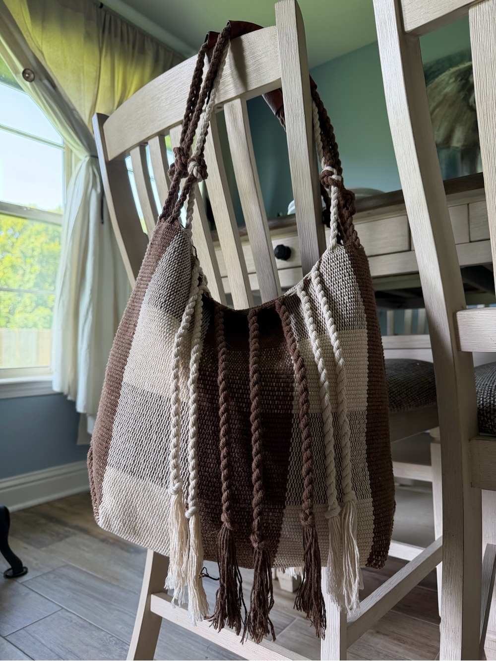 Jen & Co. June Braided Trim Woven Satchel Bag
